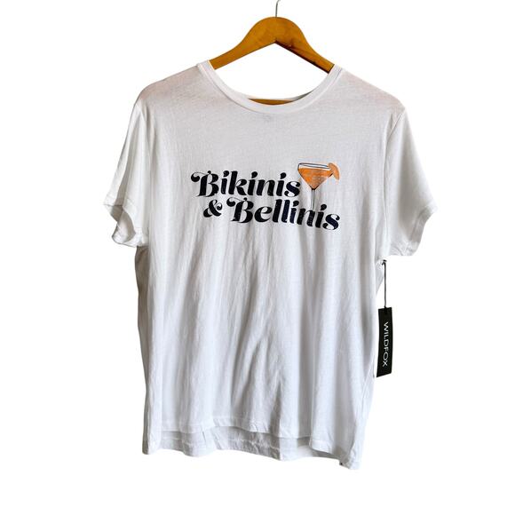NWT Wildfox White Bikinis & Bellinis Short Sleeve Tee Size Medium - Picture 1 of 5